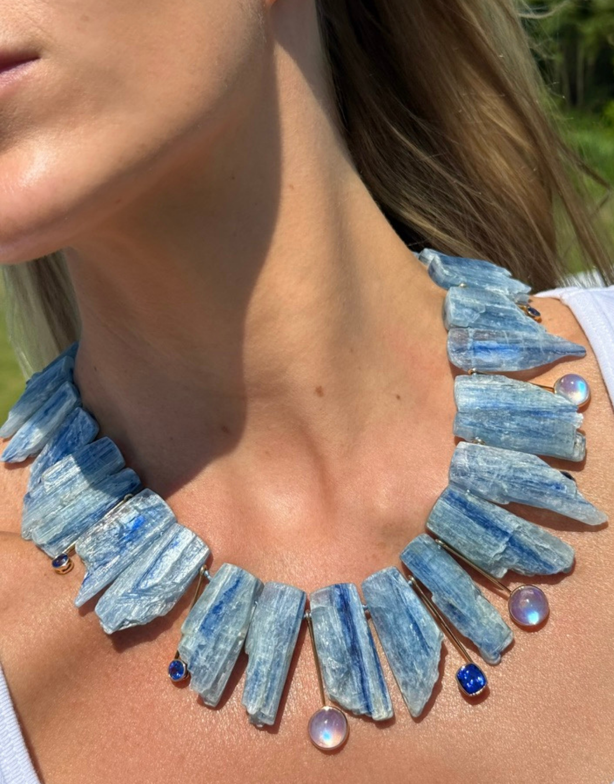 Kyanite, Moonstone, Tanzanite & Sapphire Necklace