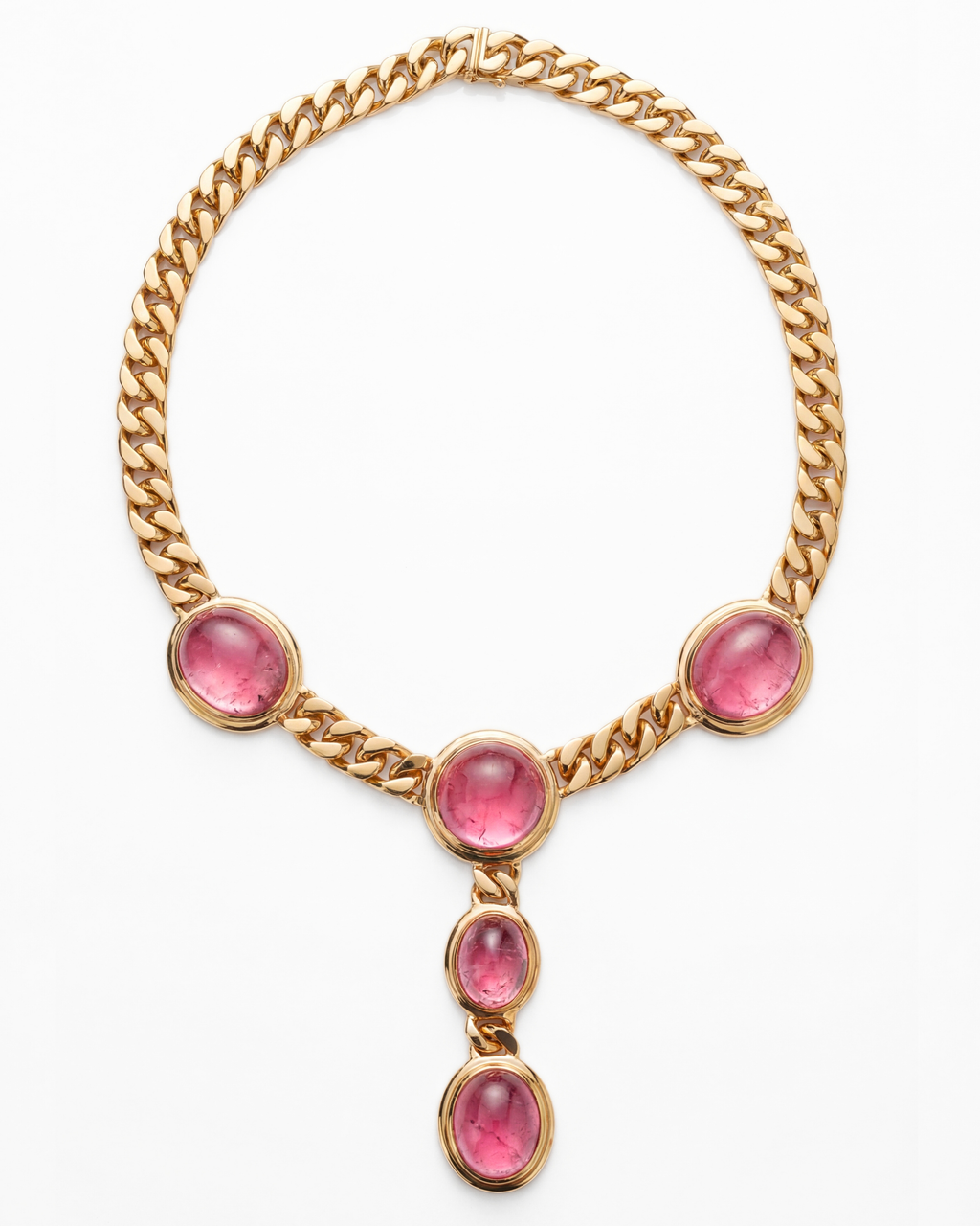 18KYG & Pink Tourmaline Necklace