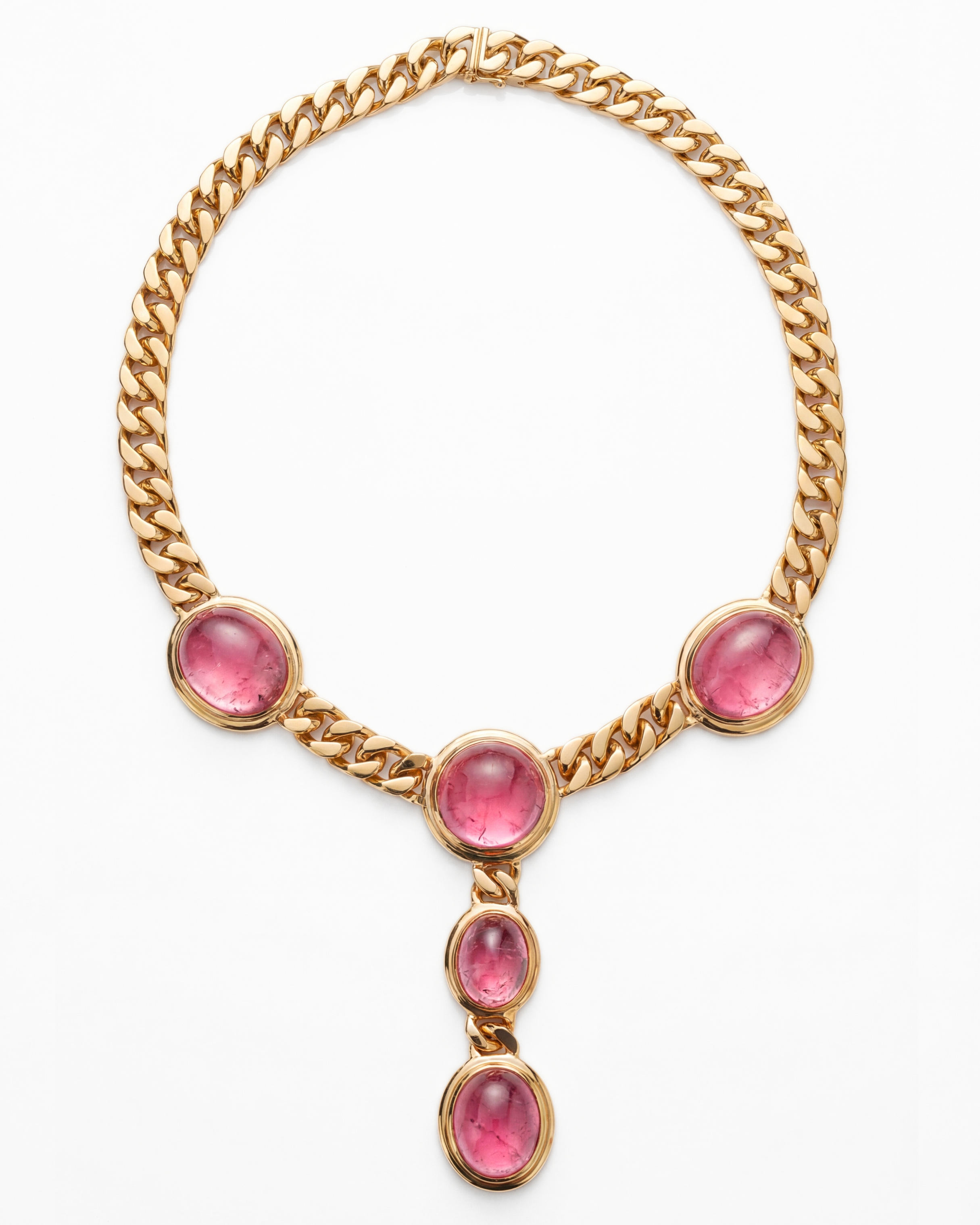 18KYG & Pink Tourmaline Necklace