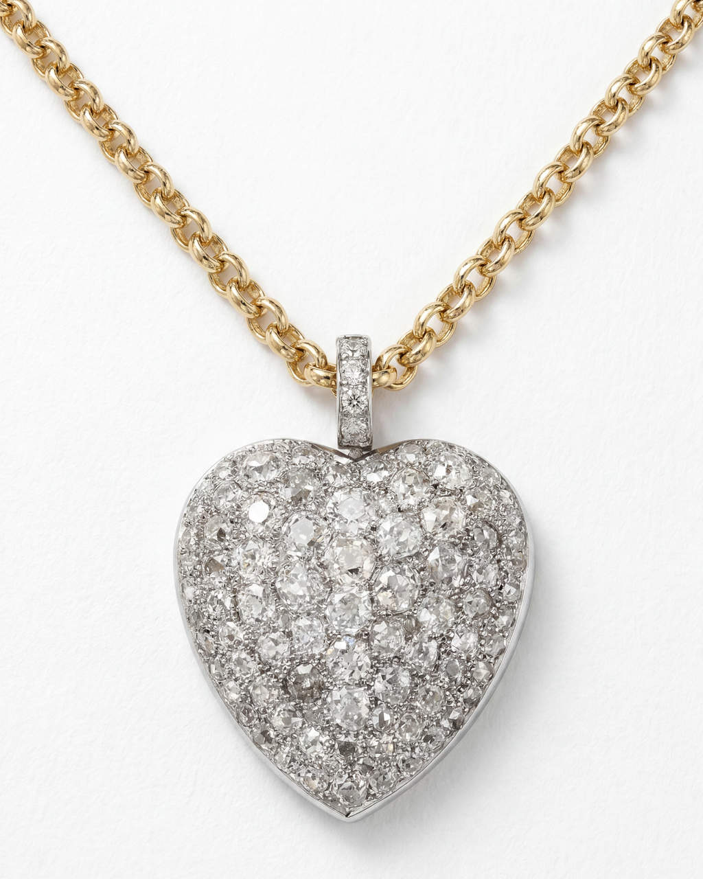 Victorian Heart Pendant on an 18KYG Rolo Chain