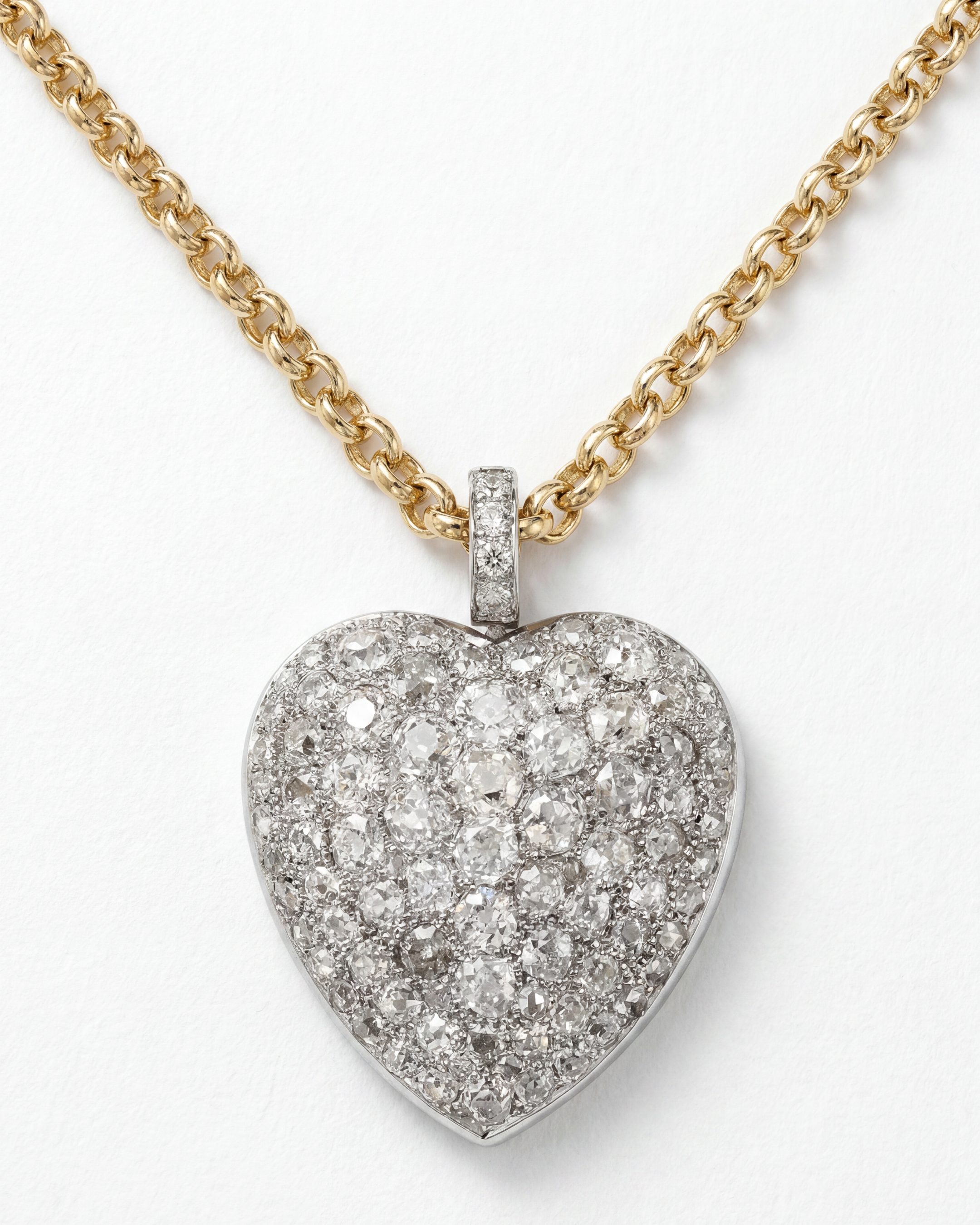 Victorian Heart Pendant on an 18KYG Rolo Chain