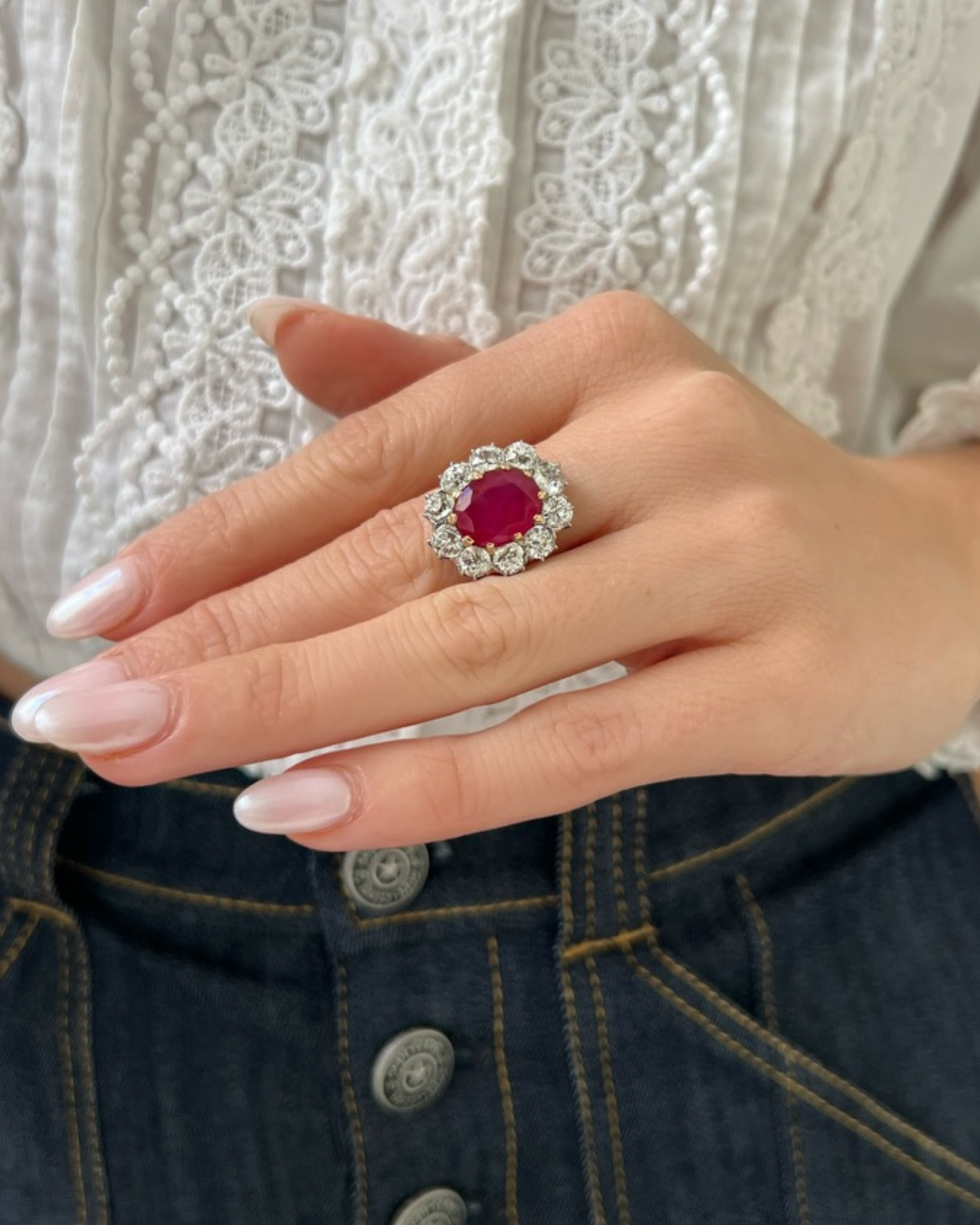 Burma Ruby and Diamond Ring