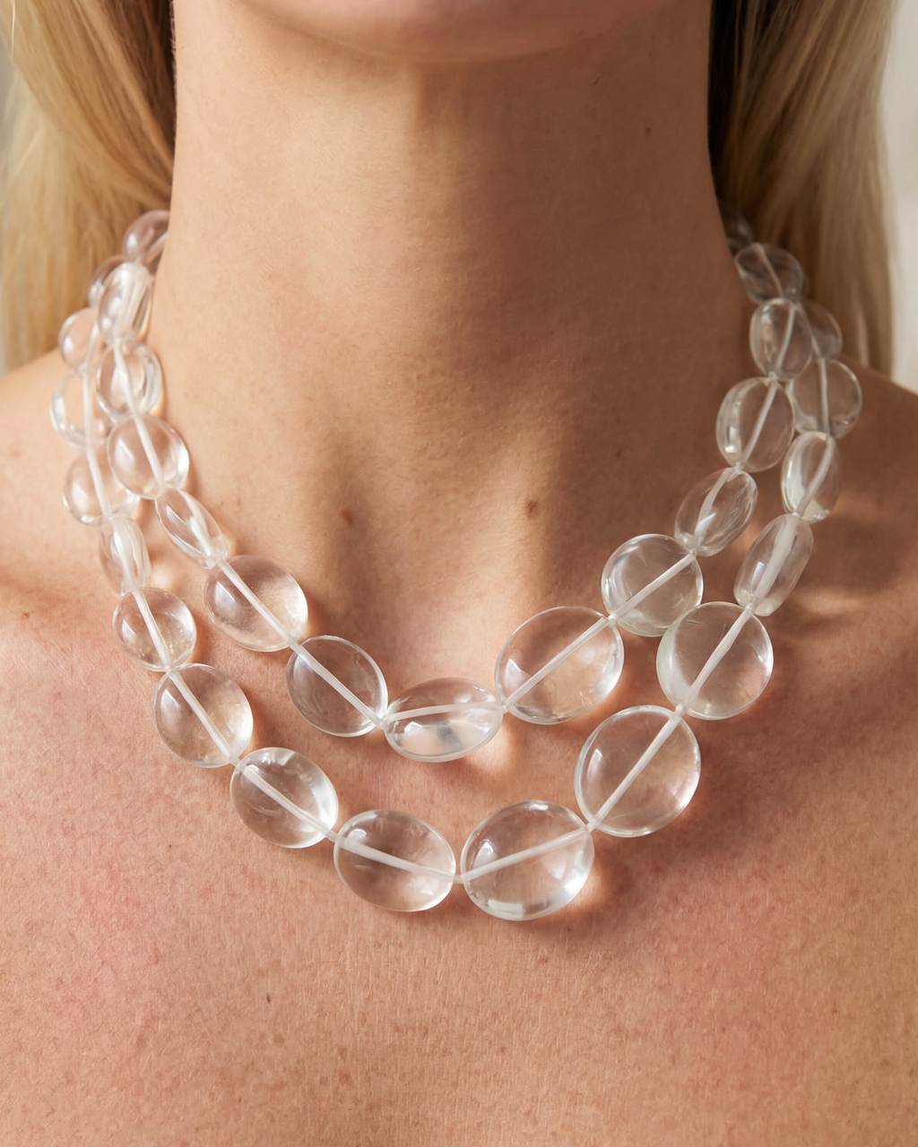 Rock Crystal & Pink Tourmaline Necklace