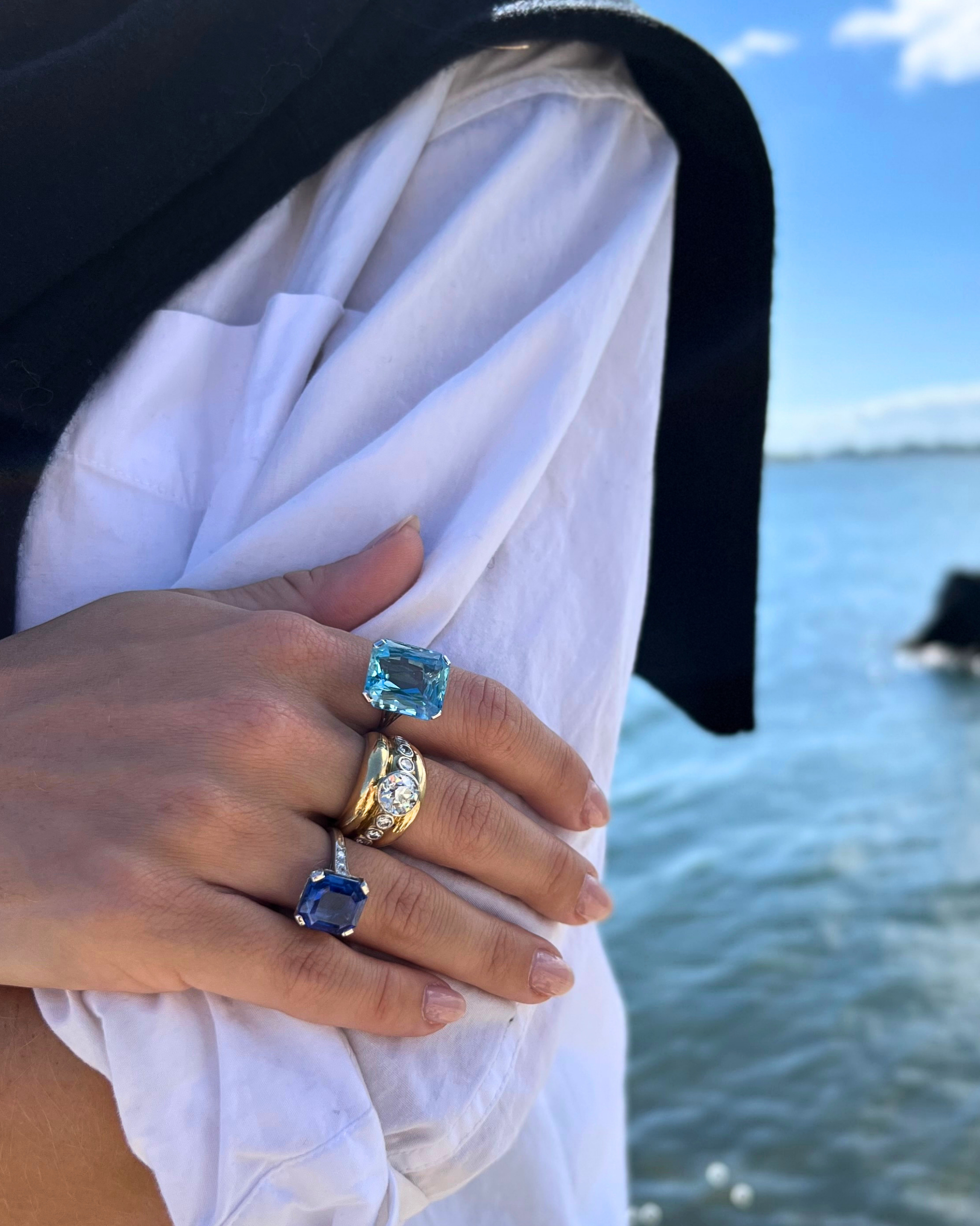 18KYG, Old European Cut Diamond Ring