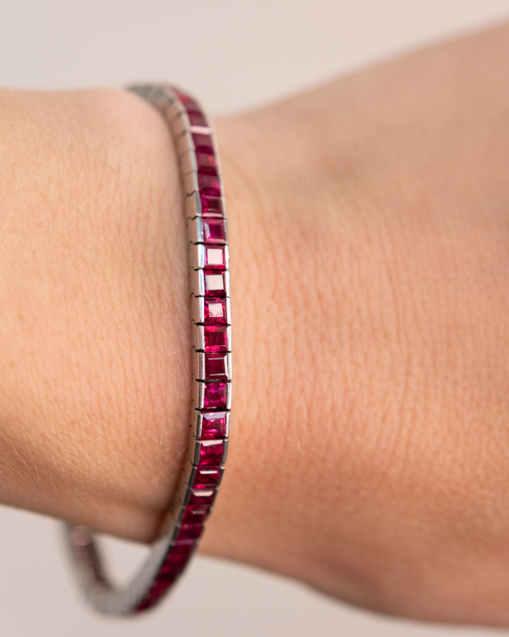 Vintage Gold & Ruby Line Bracelet