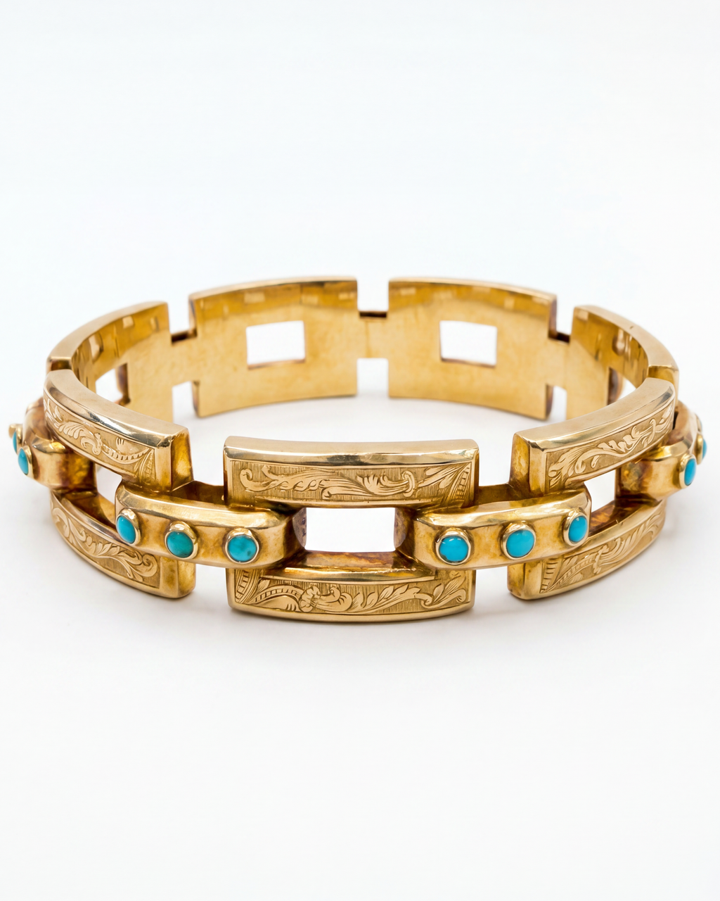 18KYG Victorian Turquoise Bangle