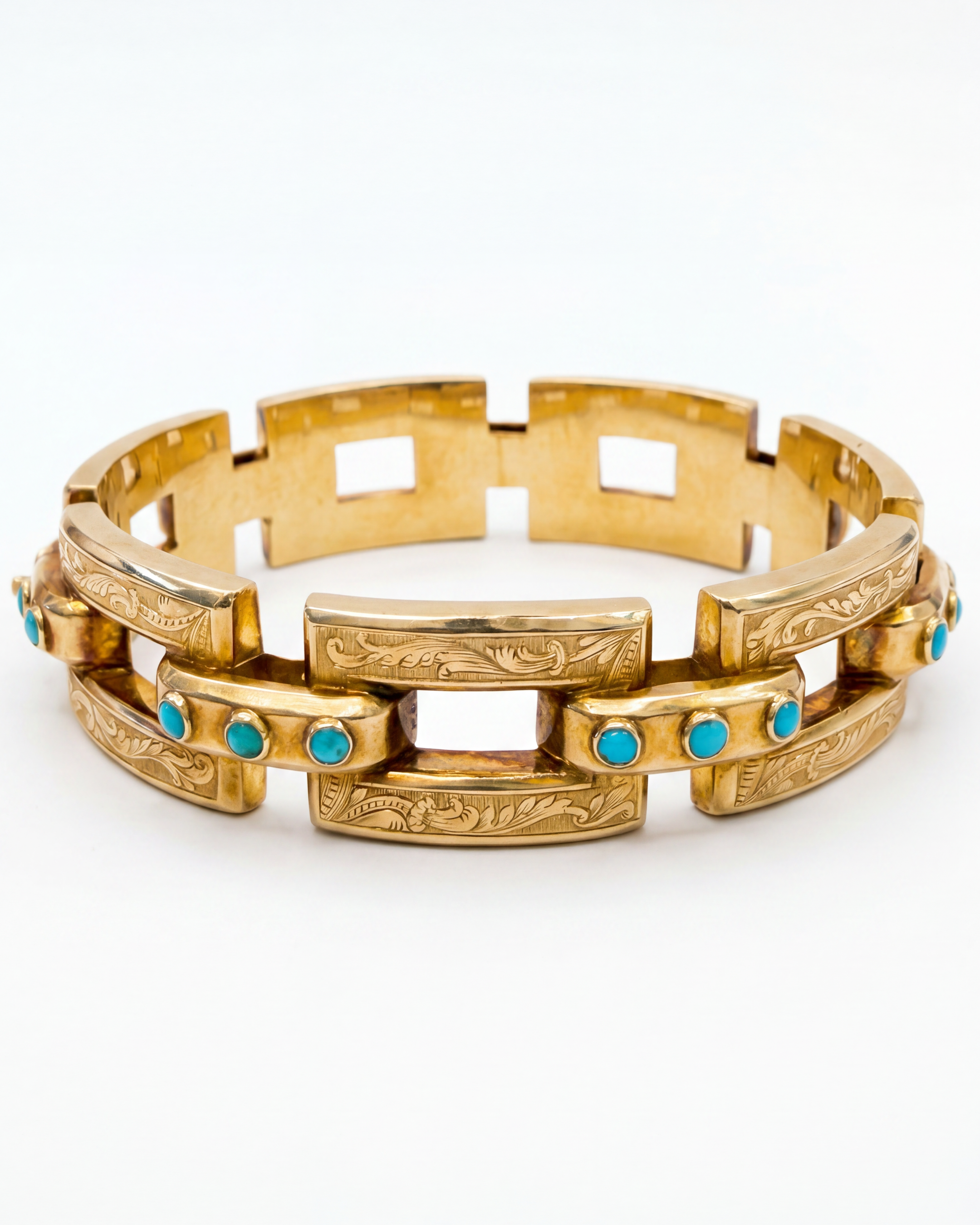 18KYG Victorian Turquoise Bangle