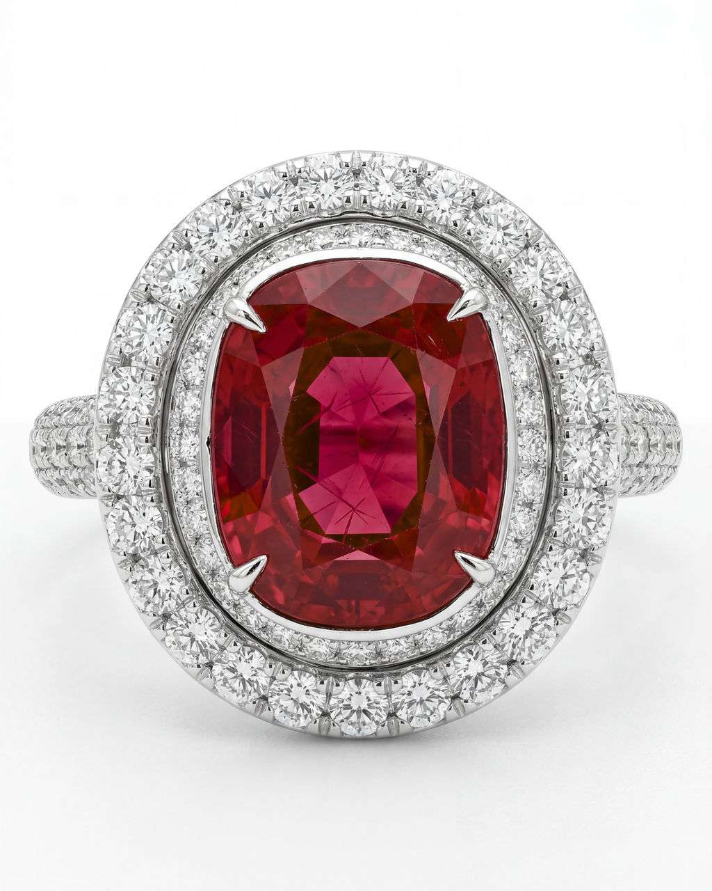 Platinum, Diamond & Thai Ruby Ring