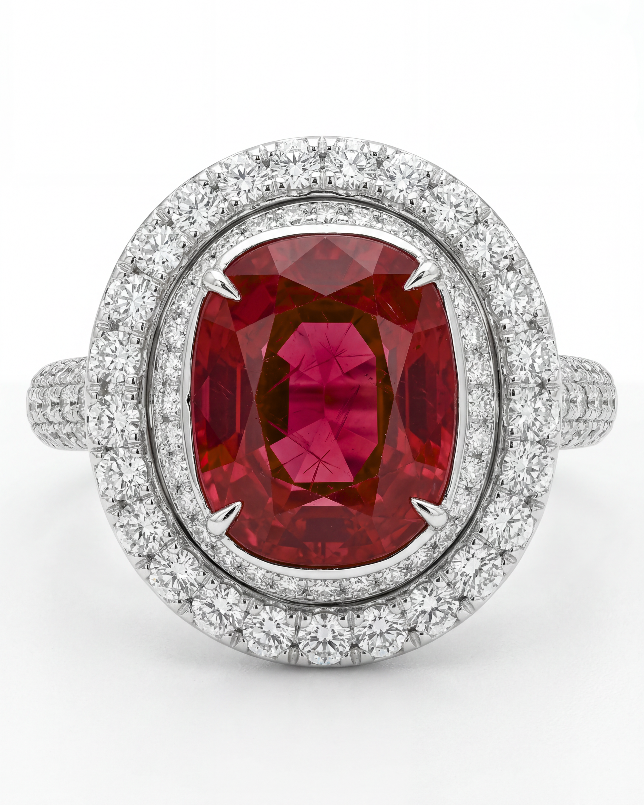 Platinum, Diamond & Thai Ruby Ring