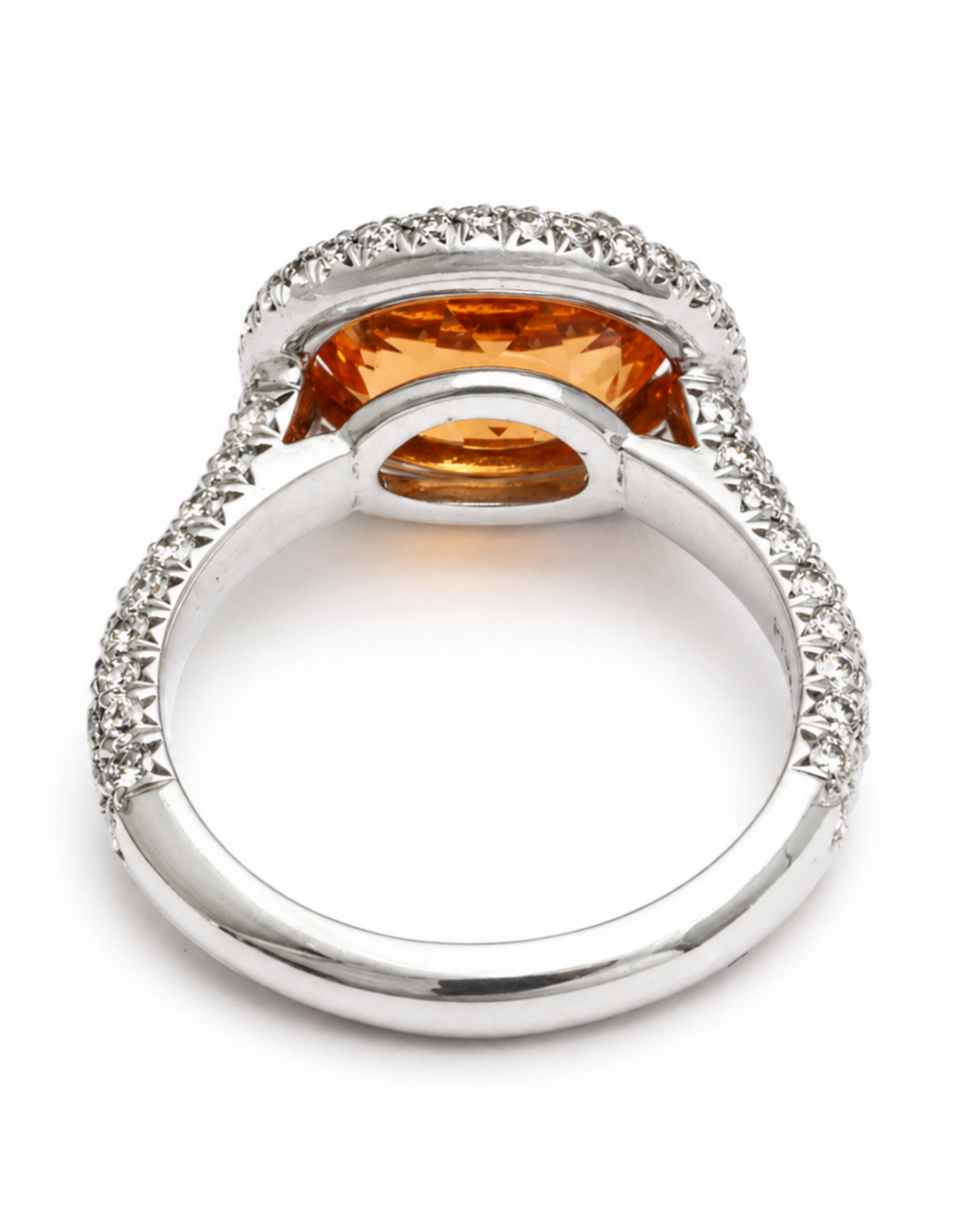 Diamond & Mandarine Garnet Ring