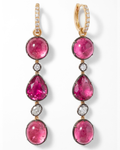 Pink Tourmaline & Diamond Earrings