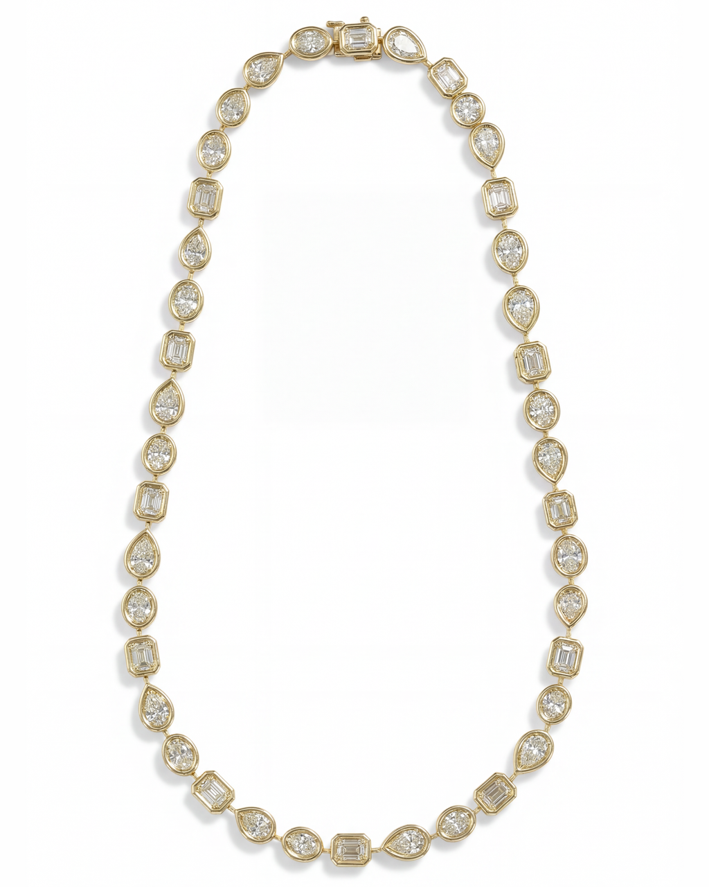 18KYG & Bezel Set Diamond Necklace