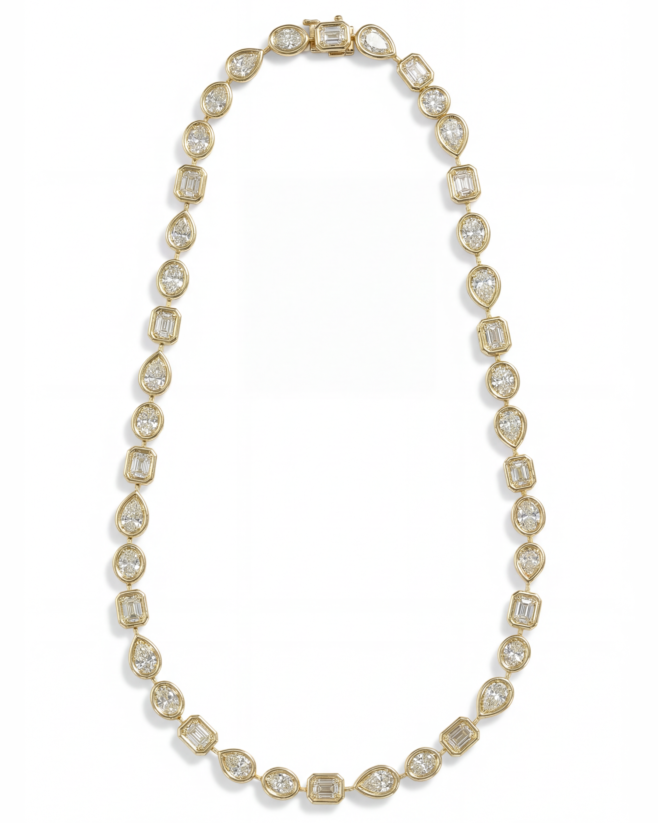 18KYG & Bezel Set Diamond Necklace