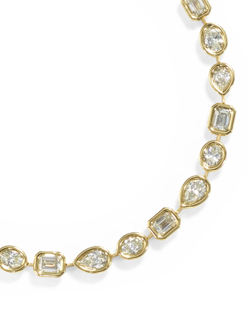 18KYG & Bezel Set Diamond Necklace