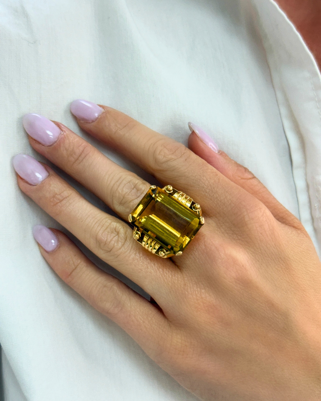 18KYG & Citrine Ring
