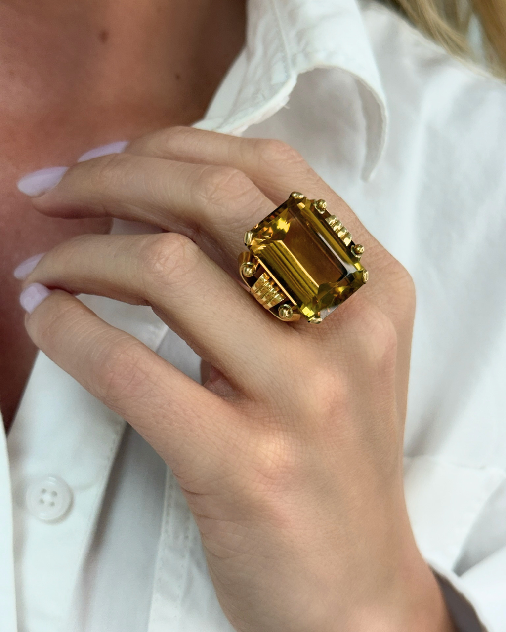 18KYG & Citrine Ring
