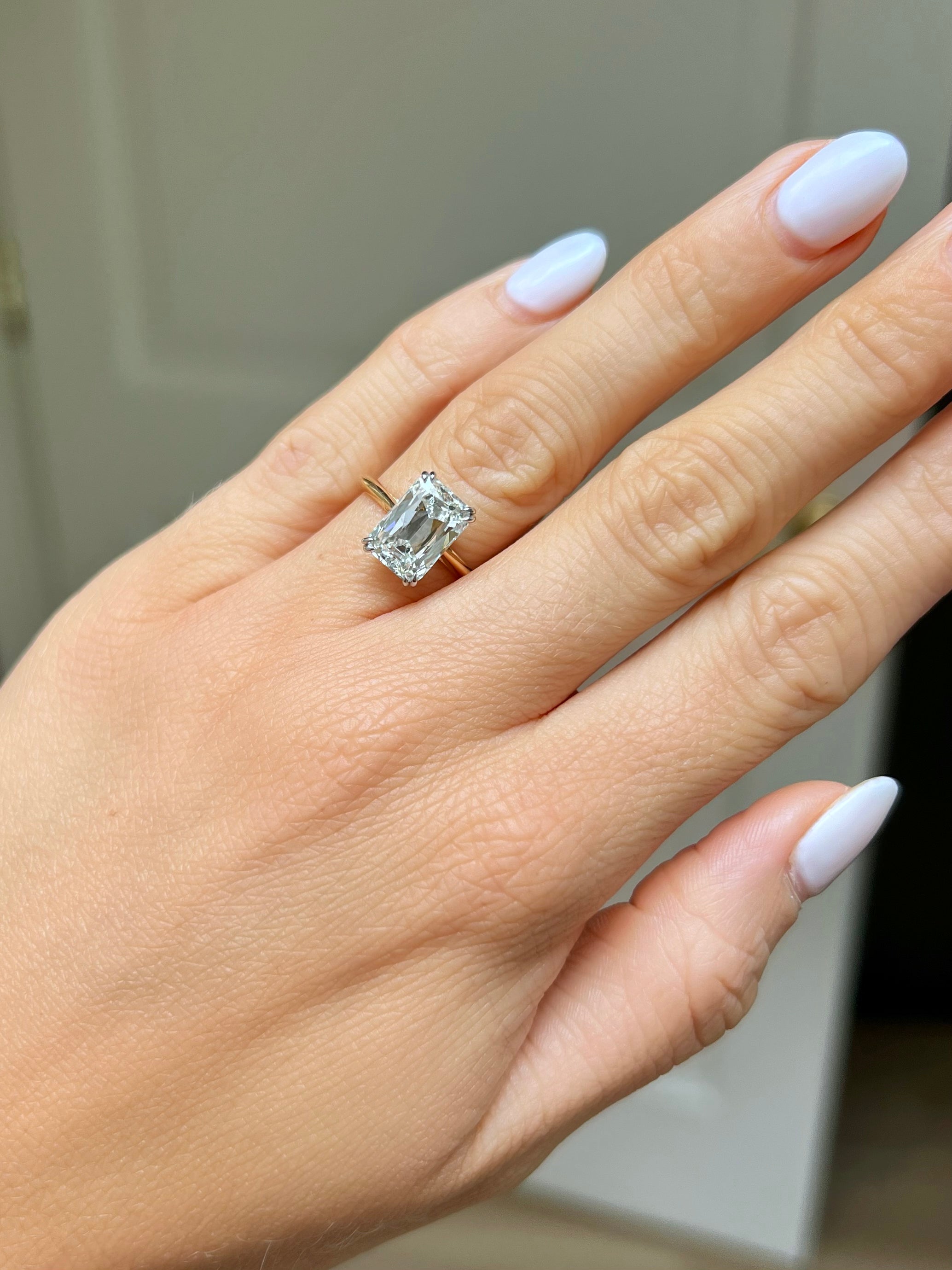 18KYG & Platinum 3.34ct Diamond Ring