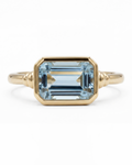 18K Yellow Gold & Aquamarine Ring
