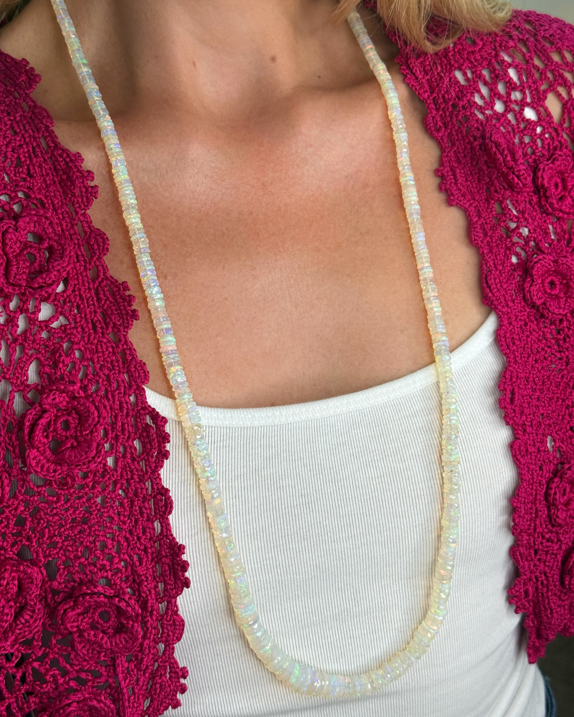 Ethiopian Opal Endless Strand Necklace