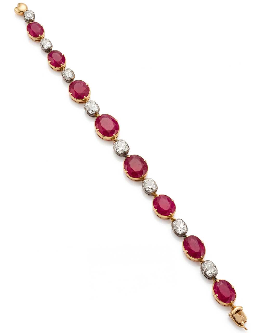 Diamond & Ruby Button Back Bracelet