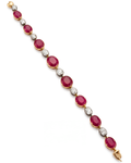 Diamond & Ruby Button Back Bracelet
