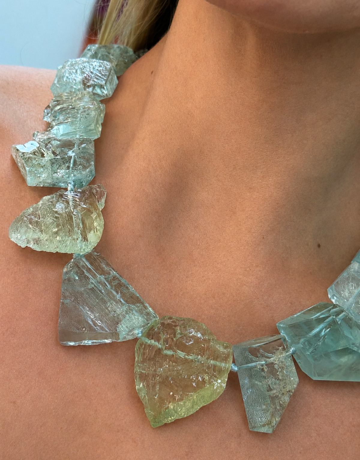 18K Yellow Gold & Beryl Shard Necklace