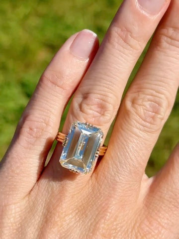 11.96ct Emerald Cut Diamond Ring