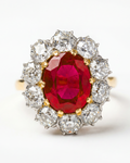 18KYG Heated Burma Ruby & Diamond Ring