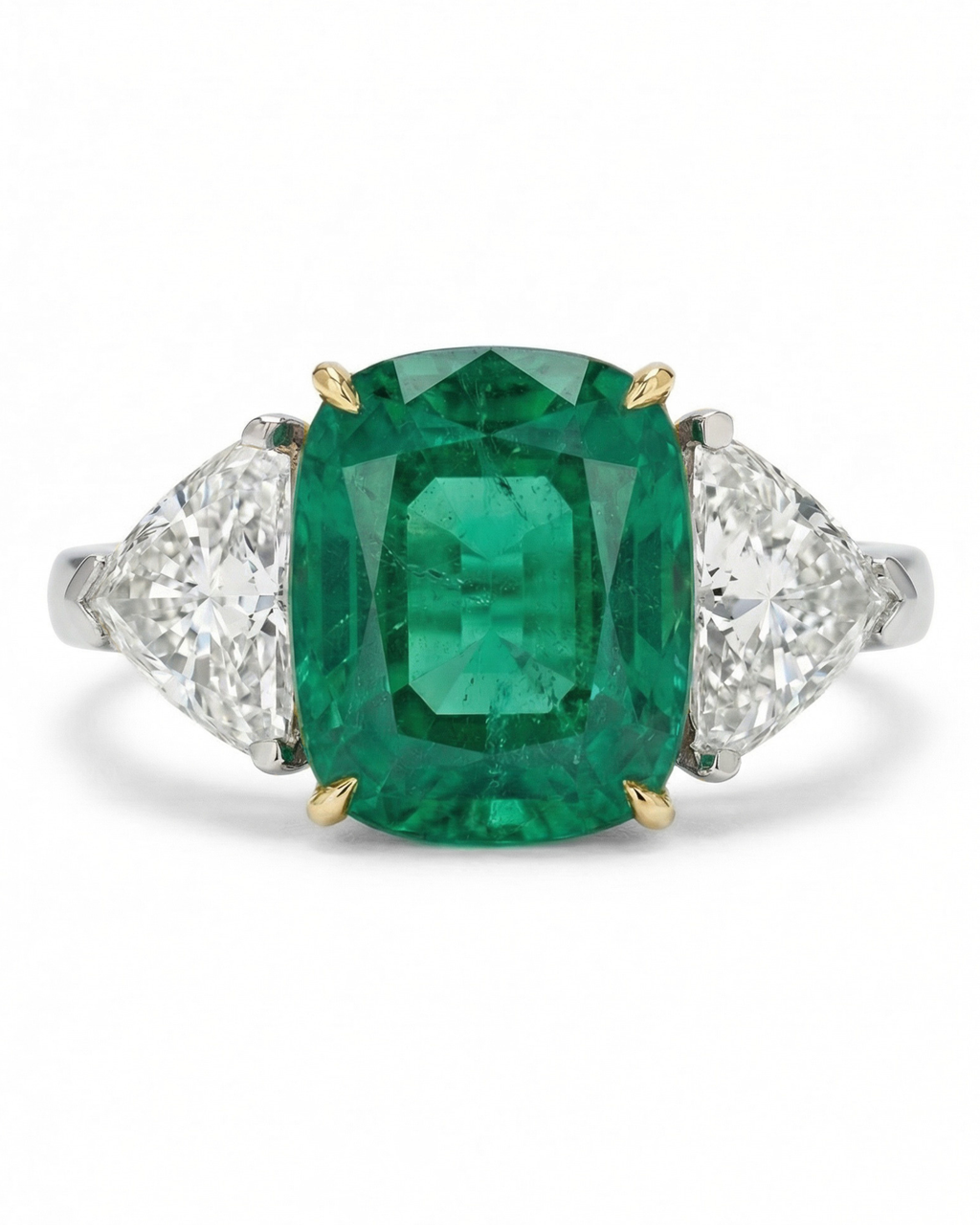 Platinum, Colombian Emerald & Diamond Ring
