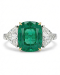 Platinum, Colombian Emerald & Diamond Ring