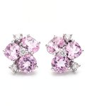 Morganite & Diamond Cluster Studs