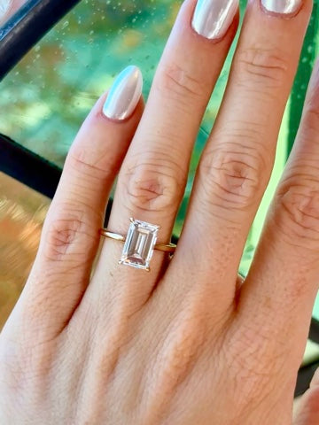 2.85ct Carre Cut Diamond Ring