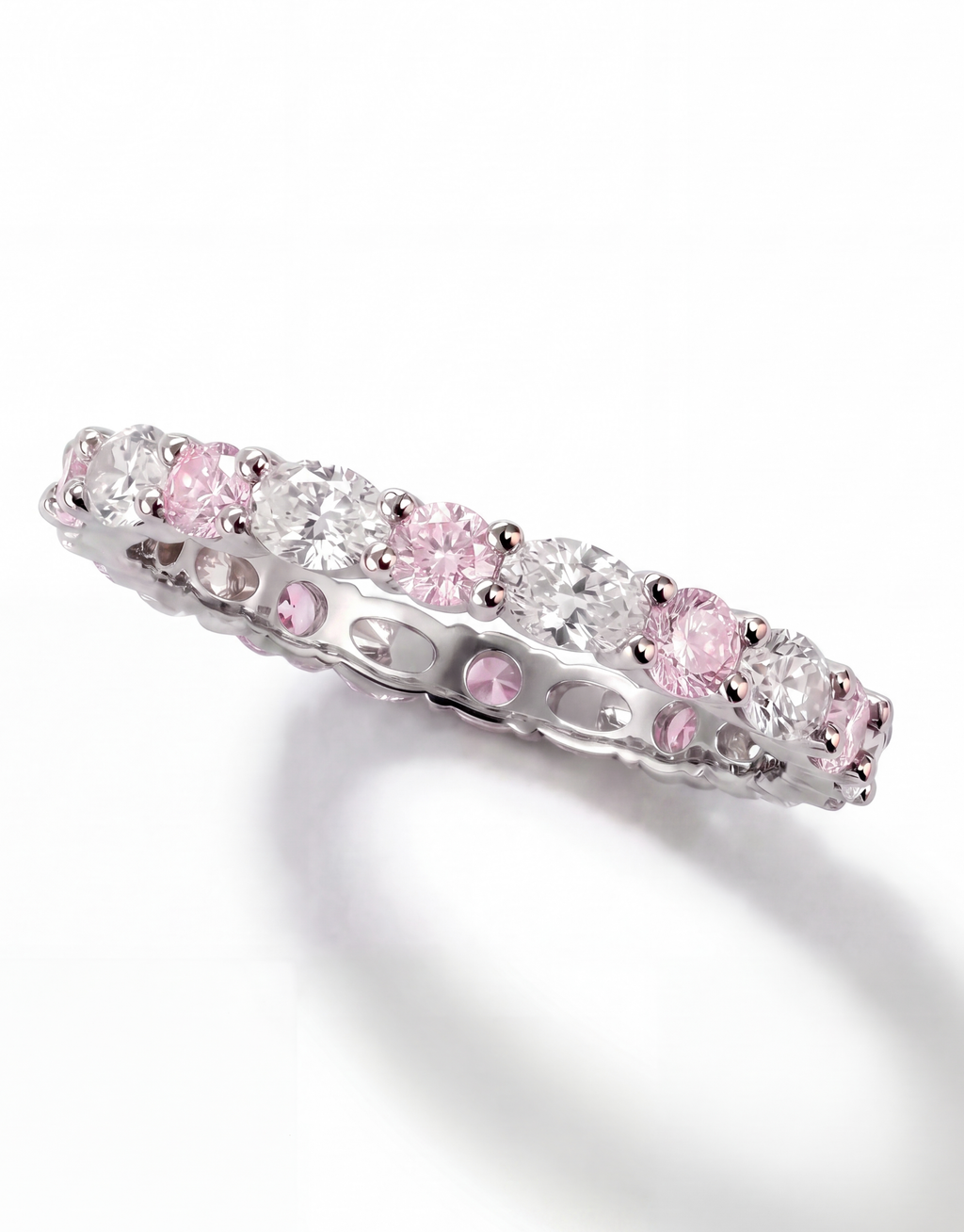 Pink & White Diamond Eternity Band