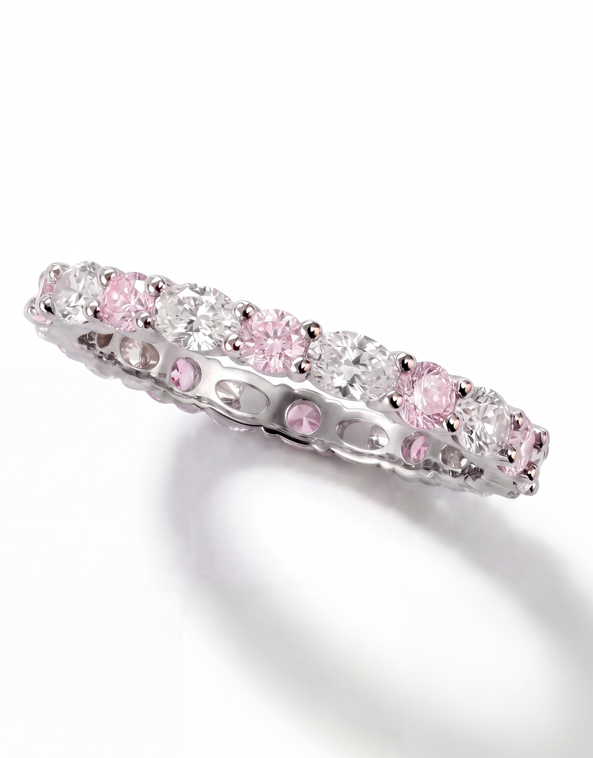 Pink & White Diamond Eternity Band