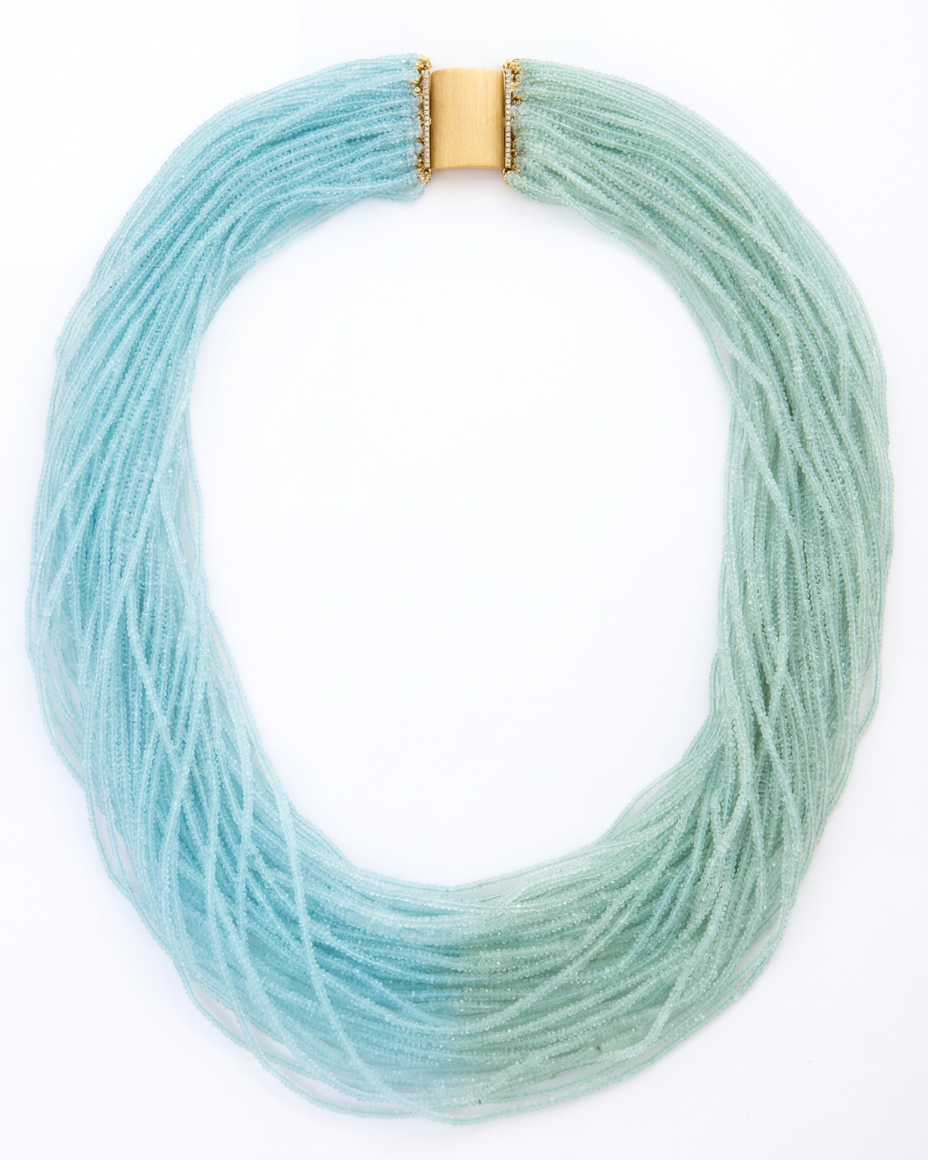 Green & Blue Aquamarine Necklace