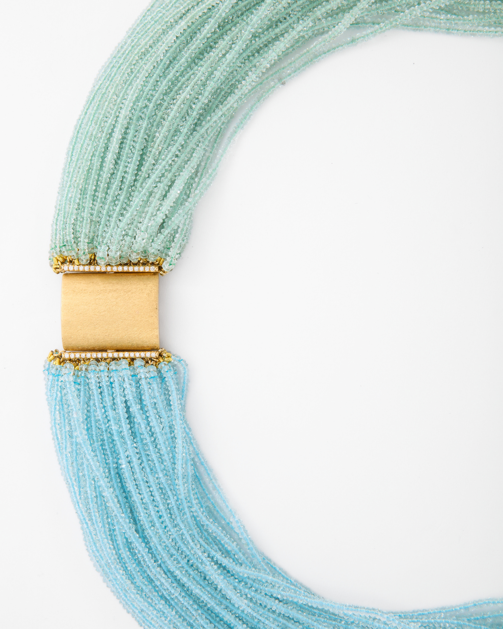 Green & Blue Aquamarine Necklace