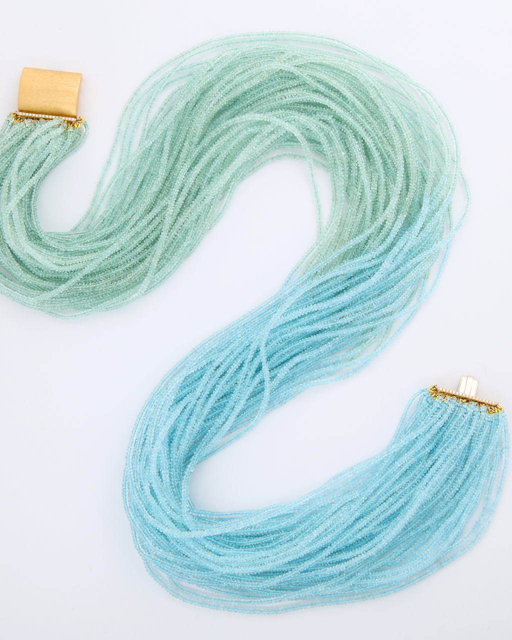 Green & Blue Aquamarine Necklace