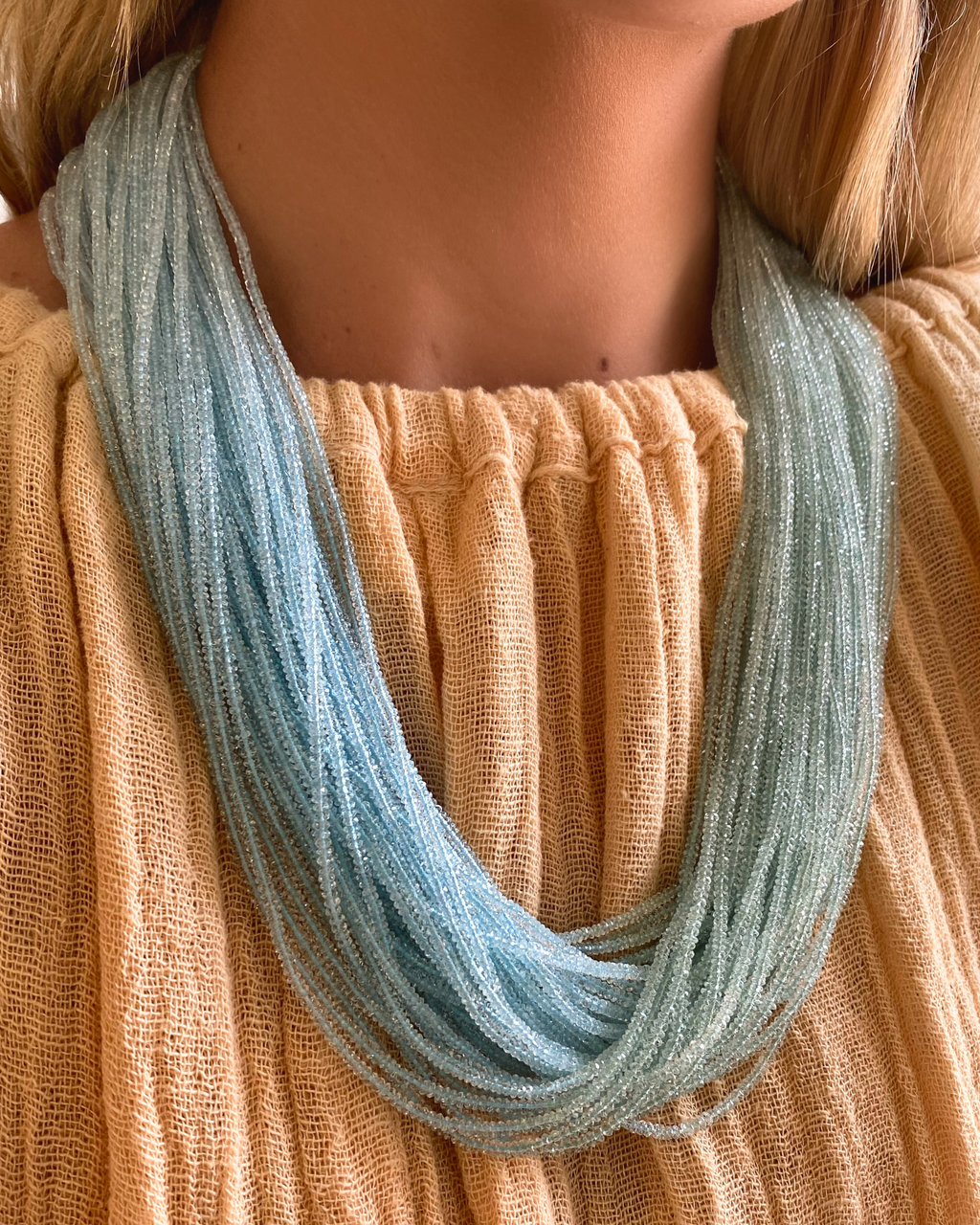 Green & Blue Aquamarine Necklace