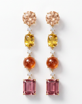 Beryl, Garnet, Tourmaline & Diamond Earrings