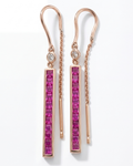 18KRG, Pink Sapphire & Diamond Earrings