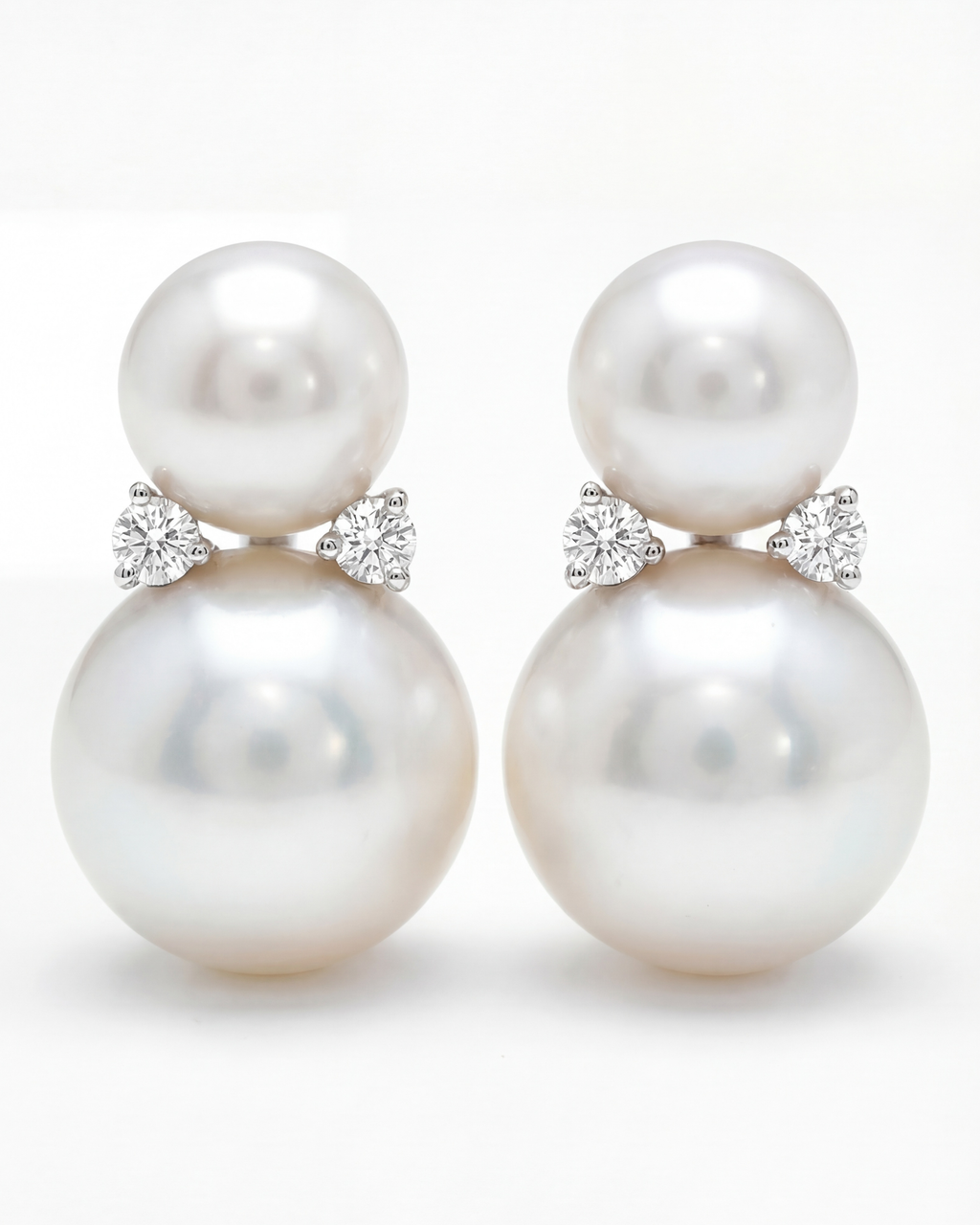 South Sea Cultured Pearl & Diamond Earrings