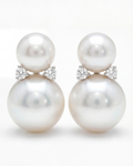 South Sea Cultured Pearl & Diamond Earrings
