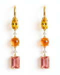 Beryl, Garnet, Tourmaline & Diamond Earrings