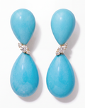 Turquoise & Diamond Ear Clips