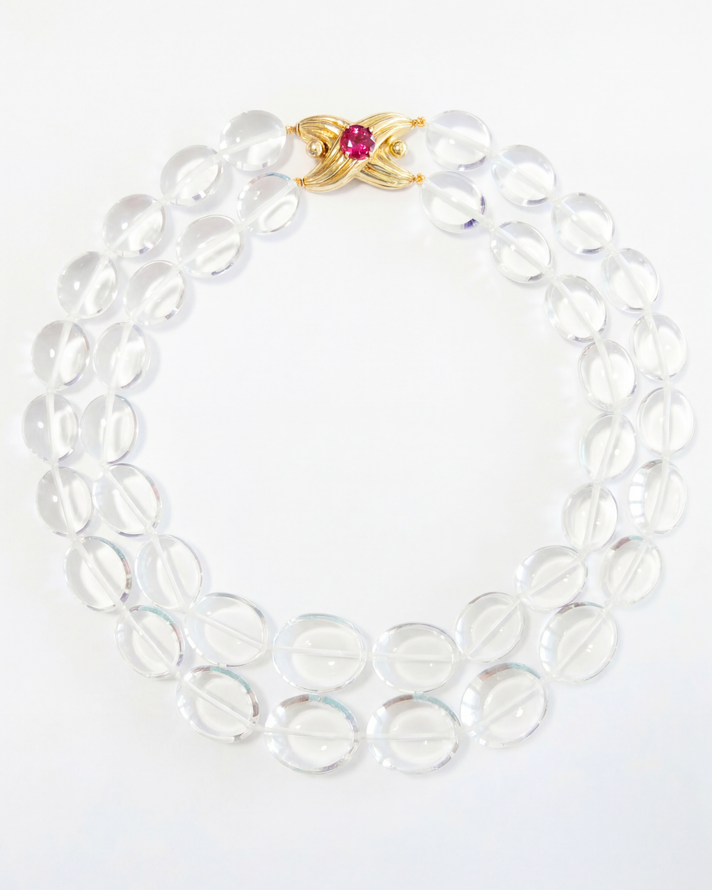Rock Crystal & Pink Tourmaline Necklace
