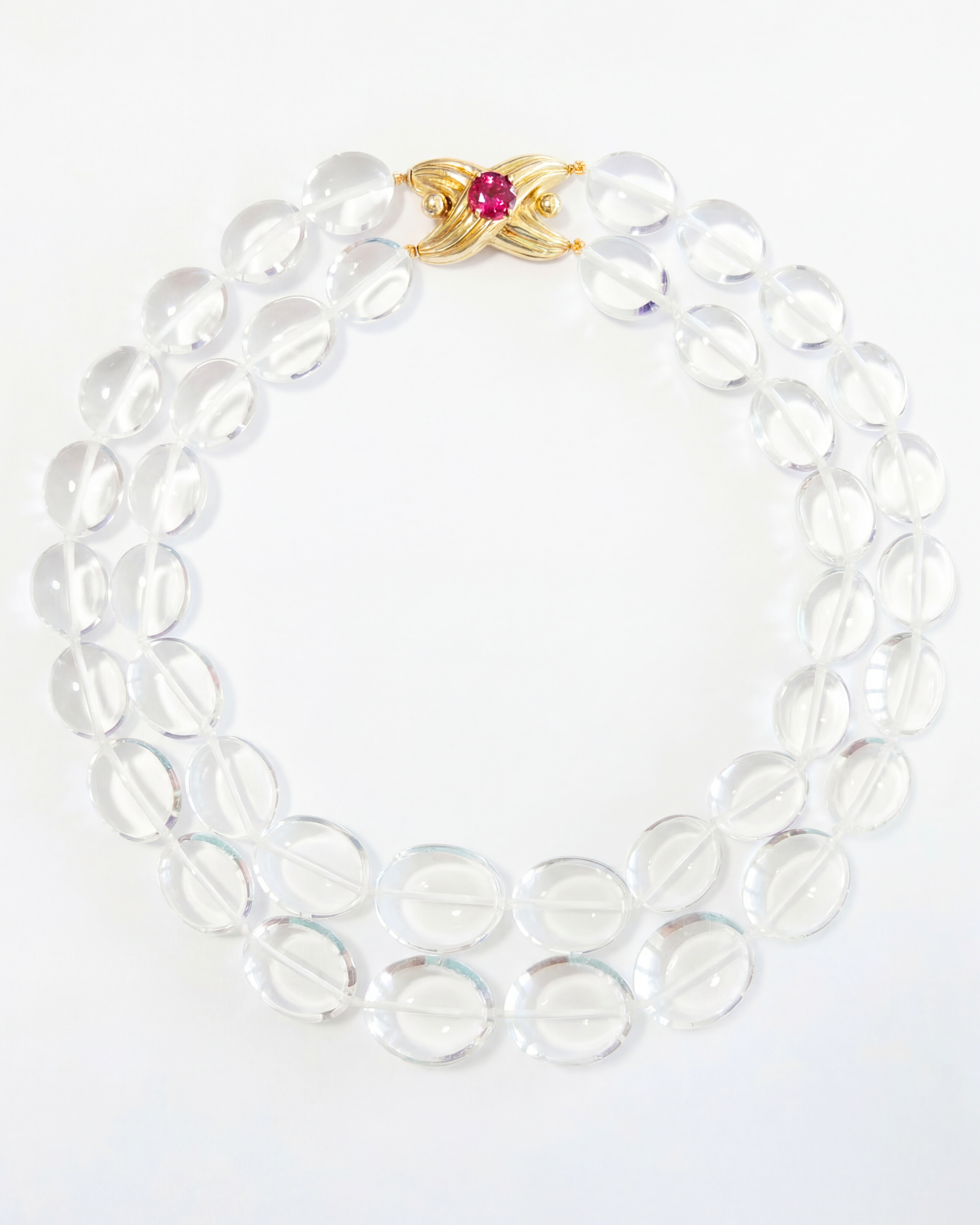 Rock Crystal & Pink Tourmaline Necklace