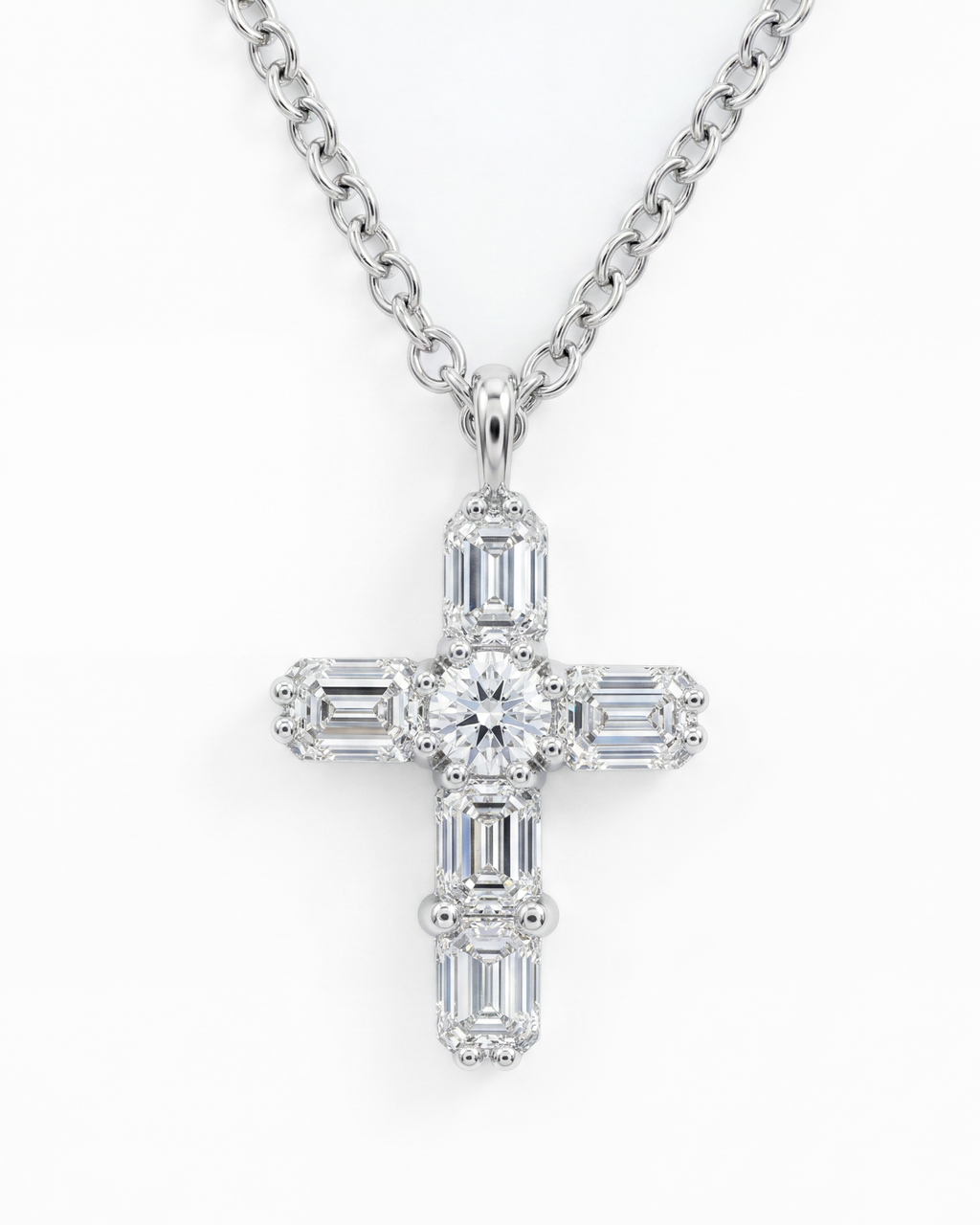 Platinum & Diamond Cross Necklace