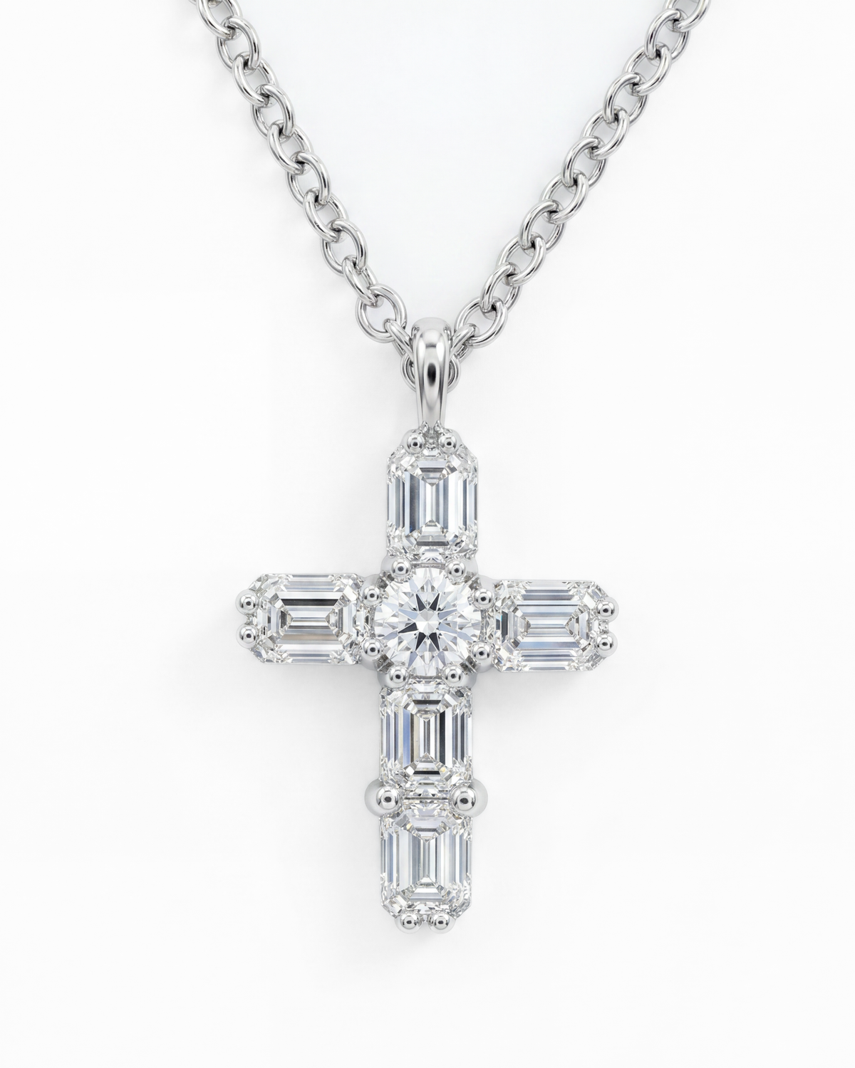 Platinum & Diamond Cross Necklace