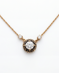 18KYG, White & Brown Diamond Pendant Necklace