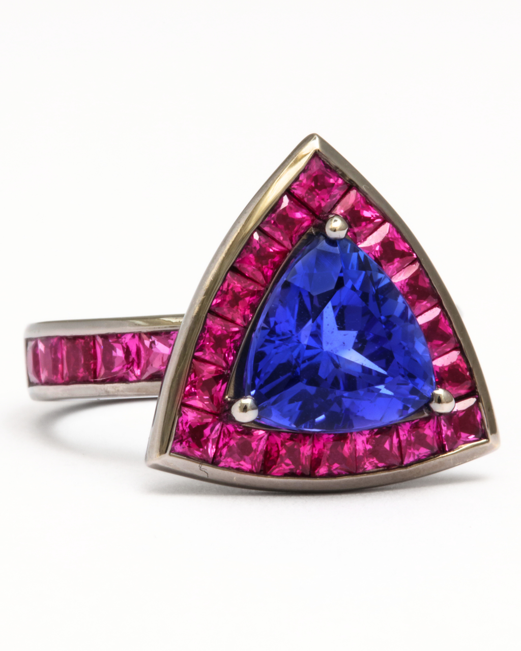 18KWG, Tanzanite & Pink Sapphire Ring